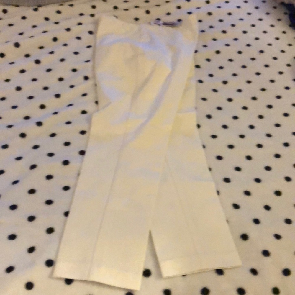 KAREN KANE WHITE STRAIGHT/WIDE LEG PANTS SIZE LARGE. NEW WITH TAGS…NEVER WORN!